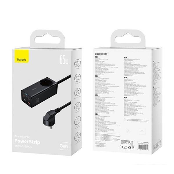 Сетевое зарядное Baseus GaN3 Pro Desktop Powerstrip AC+2U+2C 65W PSZM000901