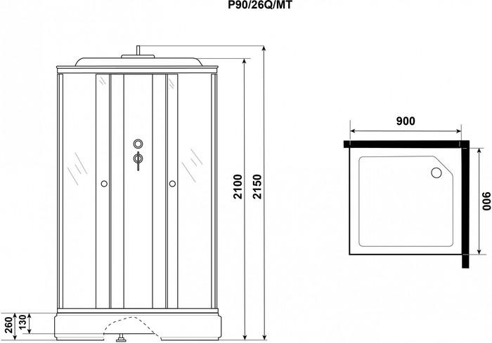 Душевая кабина Niagara Promo P90/26Q/MT 90x90x215