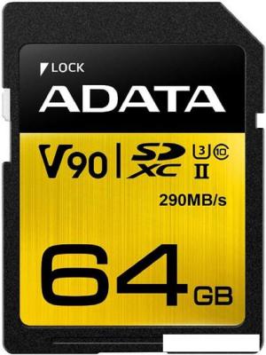 Карты памяти ADATA Premier ONE ASDX64GUII3CL10-C SDXC 64GB Карты памяти ADATA Premier ONE ASDX64GUII3CL10-C SDXC 64GB
