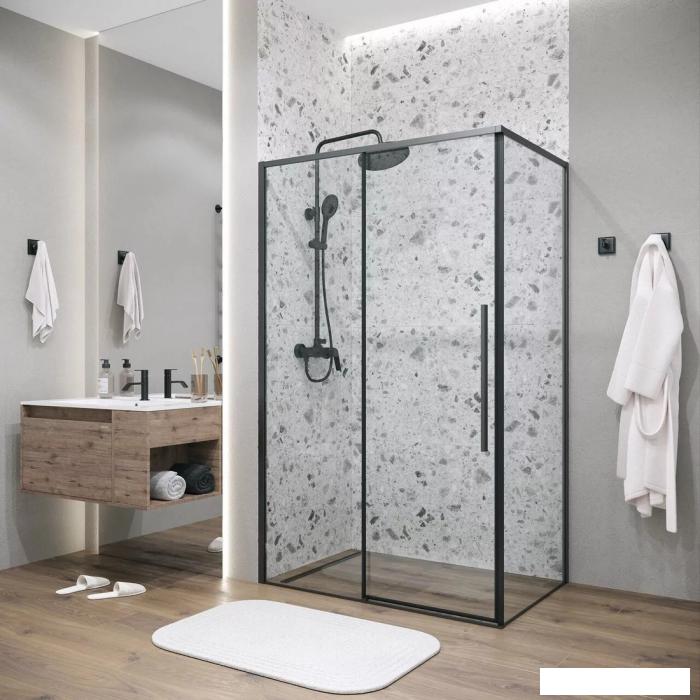 Душевая стенка Grossman Galaxy 90x195 200.K33.01.90.21.00 (черный матовый/стекло прозрачное)