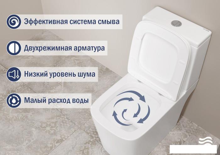 Унитаз напольный Lauter W09 S-TRAP с полипропиленовым сиденьем и микролифтом 21900003 (вертикальный выпуск)
