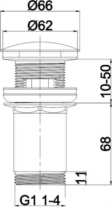 Донный клапан Whitecross A706GM (оружейная сталь)