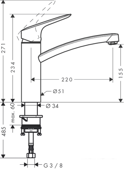 Смеситель Hansgrohe Logis 160 71832000