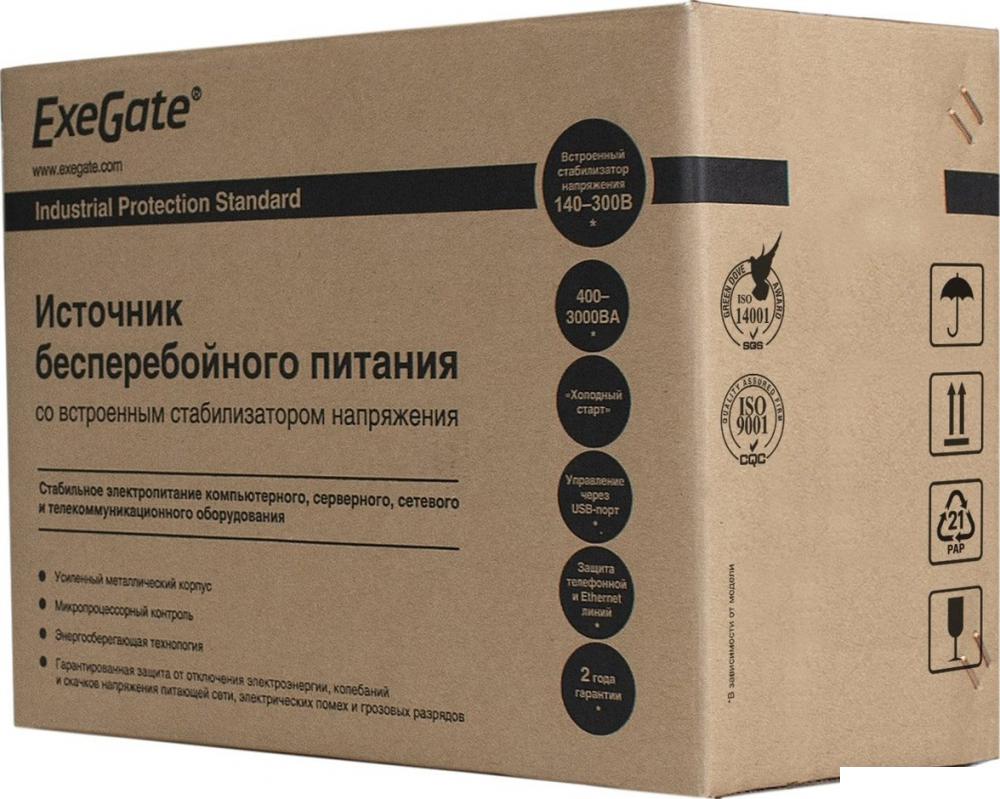 Источник бесперебойного питания ExeGate SpecialPro UNB-2000.LED.AVR.EURO.RJ.USB