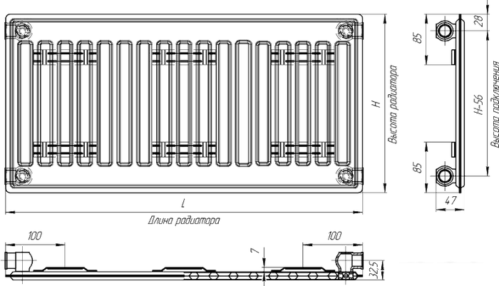 Стальной панельный радиатор Лидея ЛК 10-509 тип 10 500x900