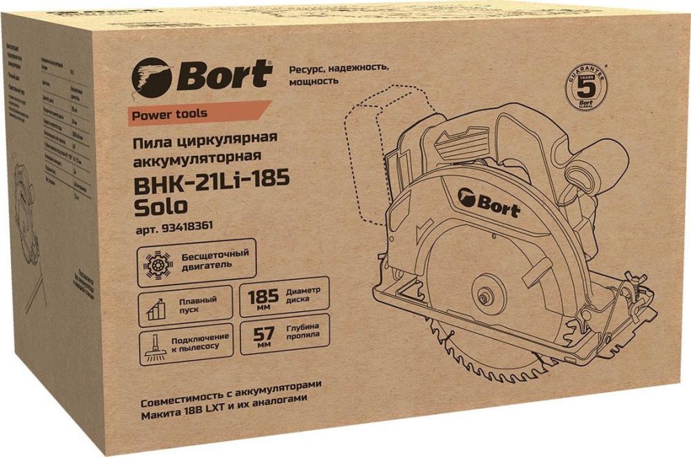 Циркулярные, торцовочные и сабельные пилы Bort BHK-21Li-185 Solo (без АКБ)