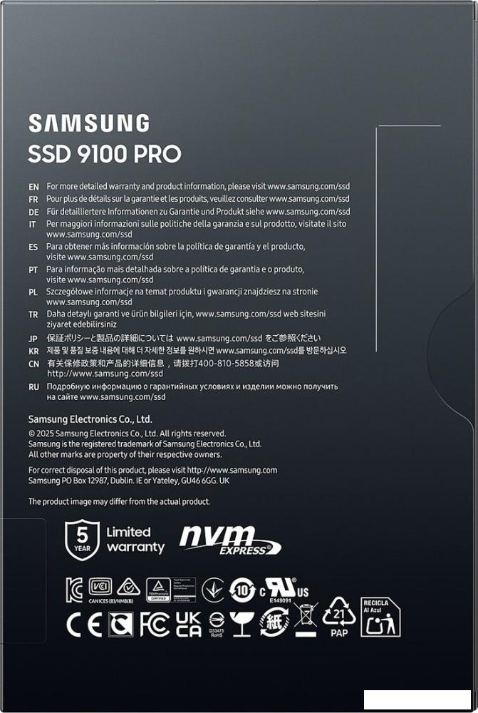 SSD Samsung 9100 Pro 1TB MZ-VAP1T0BW