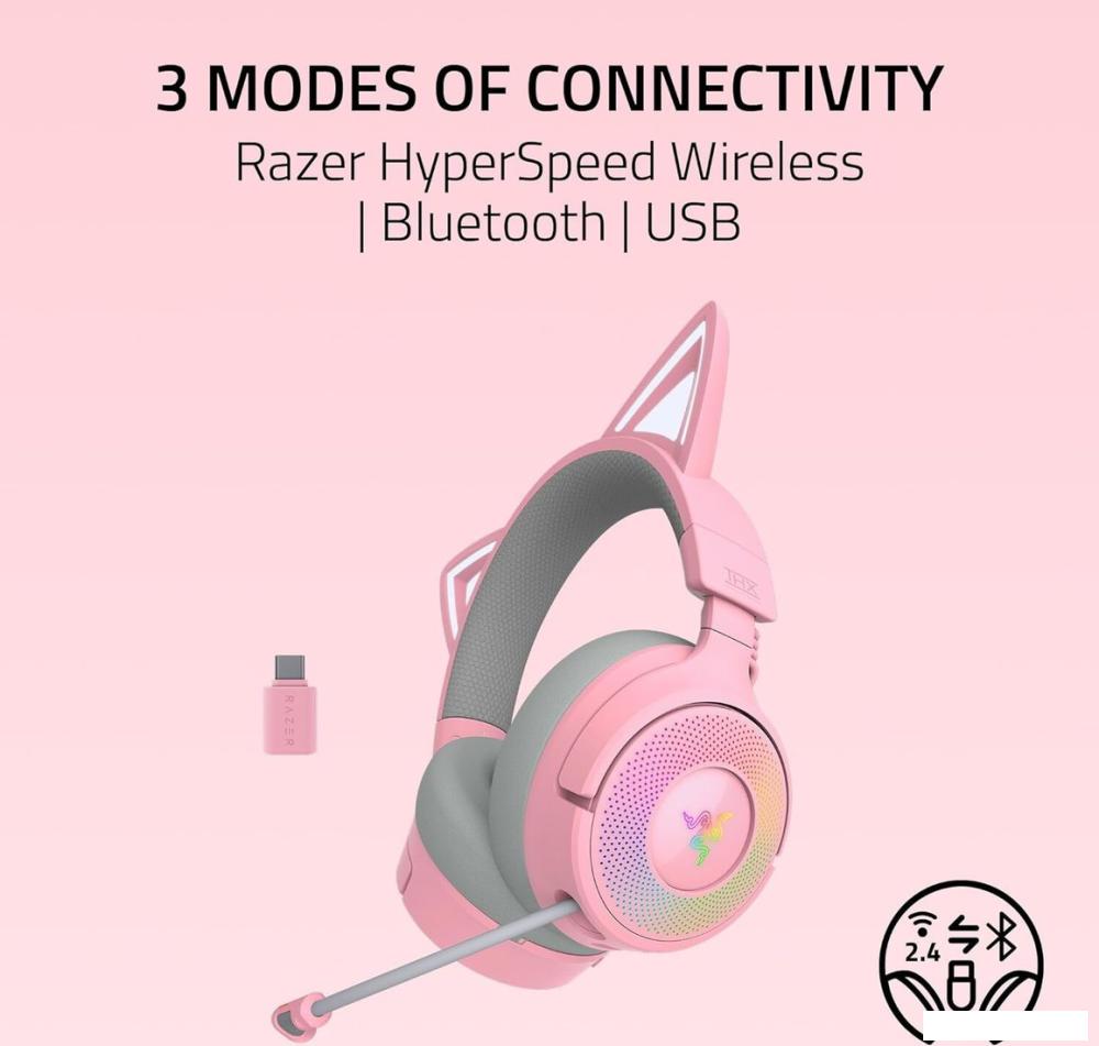 Наушники Razer Kraken Kitty V3 Pro (розовый)