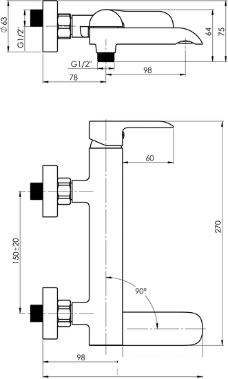 Смеситель Rubineta Ultra-10/K (SW) (черный)