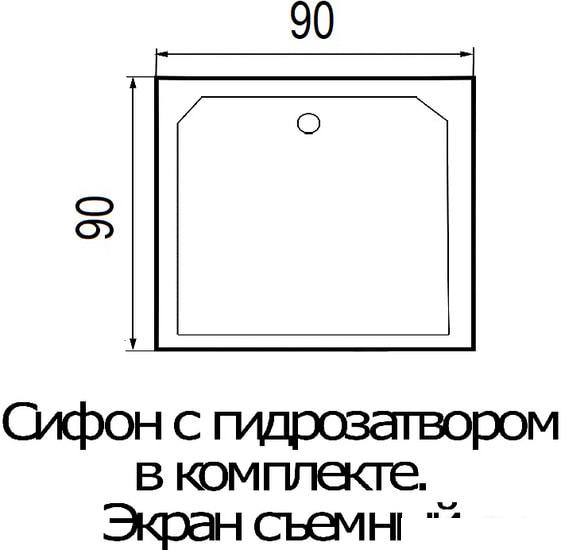 Душевой поддон River Wemor 90/38 S