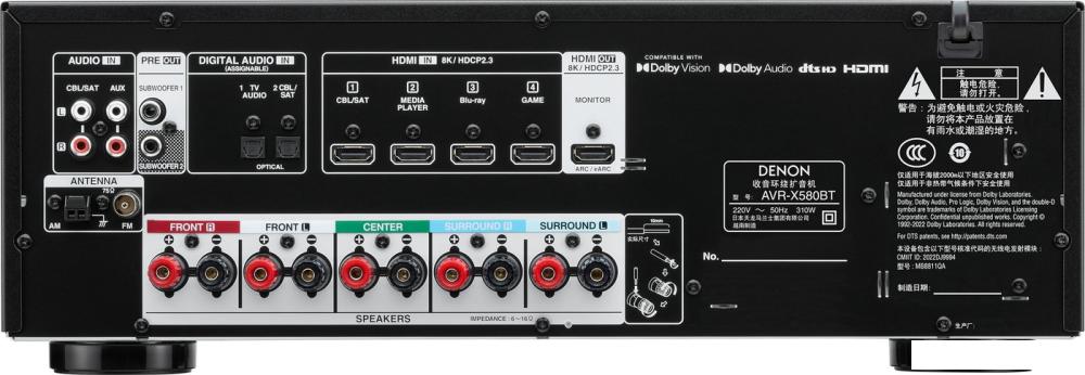 AV ресивер Denon AVR-X580BT