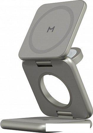 Беспроводное зарядное Magssory Fold Pro 3 в 1 WCH063 (титановый)