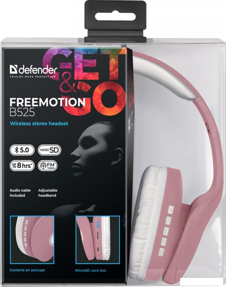 Наушники Defender FreeMotion B525 (розовый/белый)