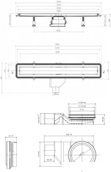 Трап/канал Pestan Confluo Premium White Glass Line 550