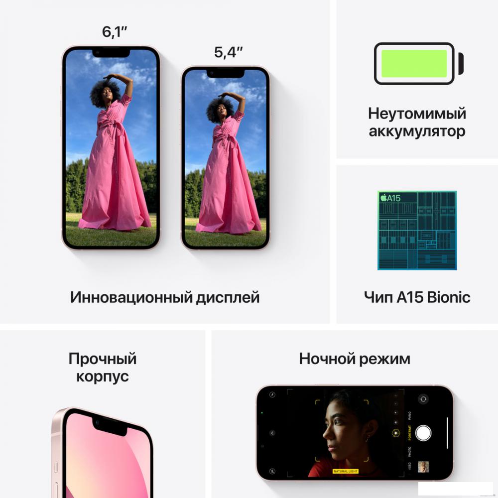 Смартфон Apple iPhone 13 128GB (розовый)