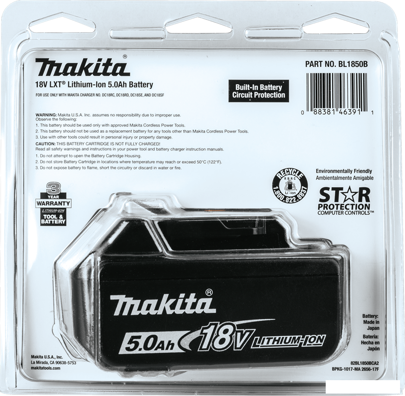 Аккумулятор Makita BL1850B (18В/5 Ah)