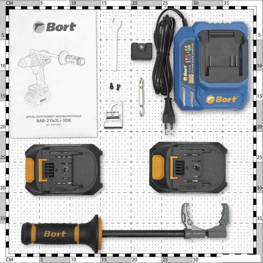 Шуруповерты, гайковерты, электроотвертки Bort BAB-21Ix2Li-XDK 93414943 (с 2-мя АКБ, кейс)