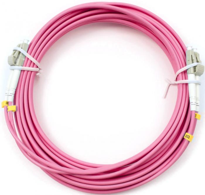 Кабель Cabeus LC - LC FOP-50-OM4-LC-LC-5M (5 м, розовый)