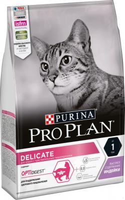 Сухой корм для кошек Pro Plan Delicate Adult Optidigest с индейкой 3 кг