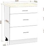 Шкаф напольный Кортекс-мебель Корнелия Лира НШ60р3ш (белый/королевский опал)