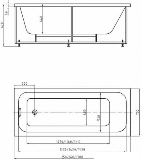 Ванна Aquatek Мия 175x70