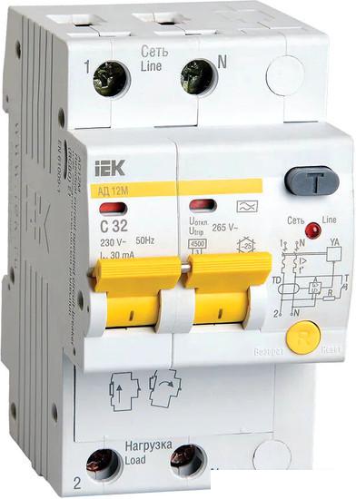 Дифференциальный автомат IEK АД-12М 2Р 32А 30мА MAD12-2-032-C-030