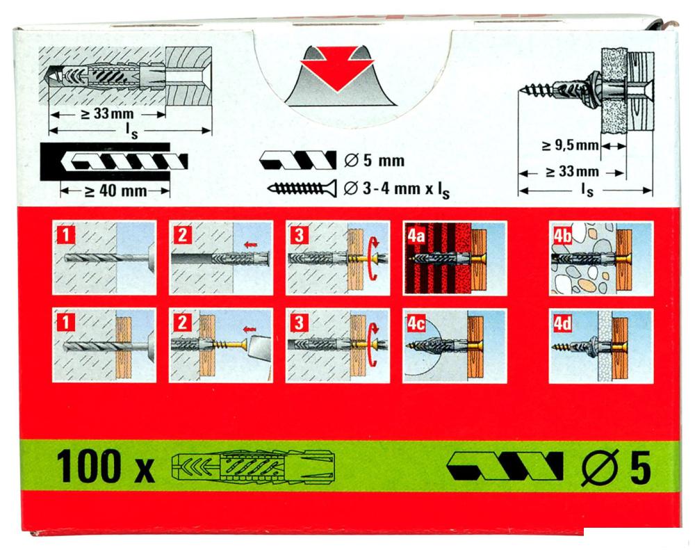 Дюбель универсальный Fischer UX 5x30 94721 (100 шт)