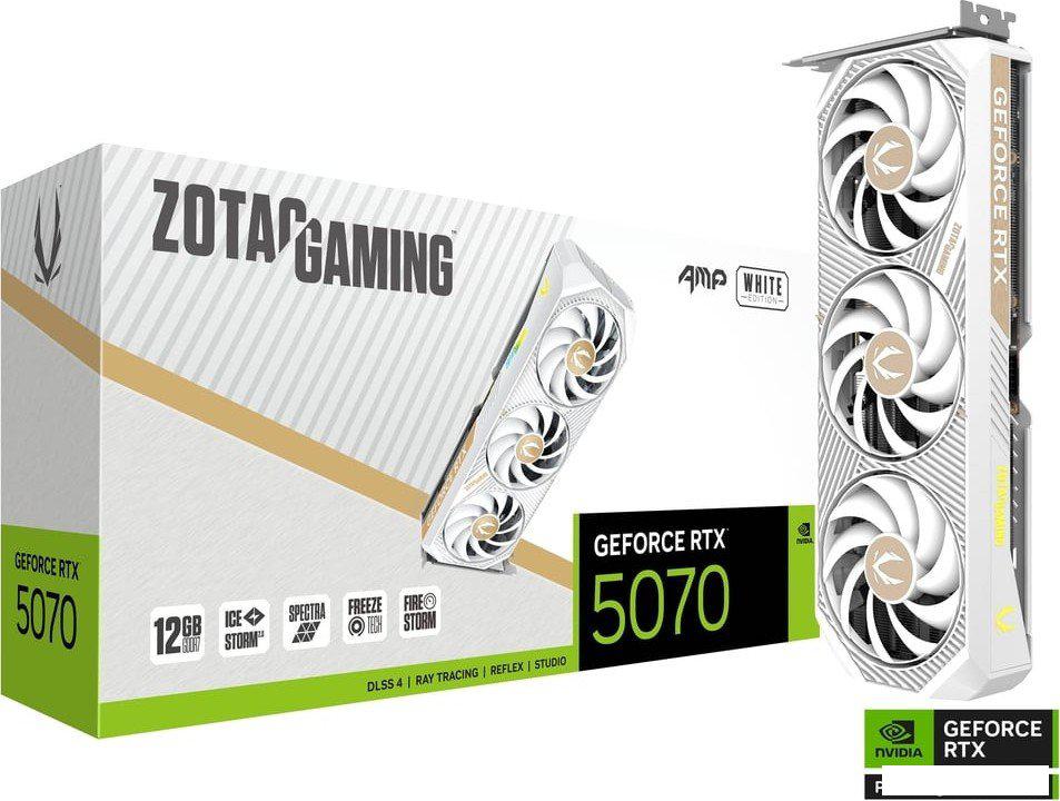 Видеокарты ZOTAC Gaming GeForce RTX 5070 AMP White Edition ZT-B50700FQ-10P