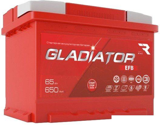 Автомобильный аккумулятор Gladiator EFB 65 R+ (65 А·ч)