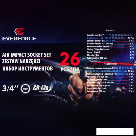 Набор трещотка с головками Everforce EF-68262-5MPB (26 предметов)