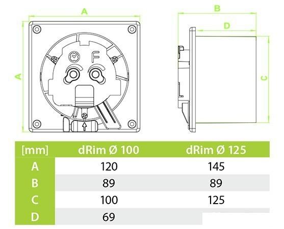 Осевой вентилятор airRoxy dRim 100HS-C159