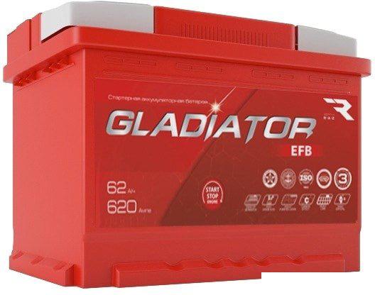 Автомобильный аккумулятор Gladiator EFB 62 R+ (62 А·ч)