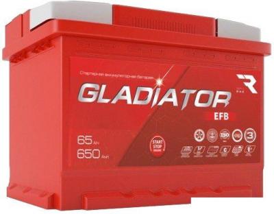 Автомобильный аккумулятор Gladiator EFB 65 R+ (65 А·ч)