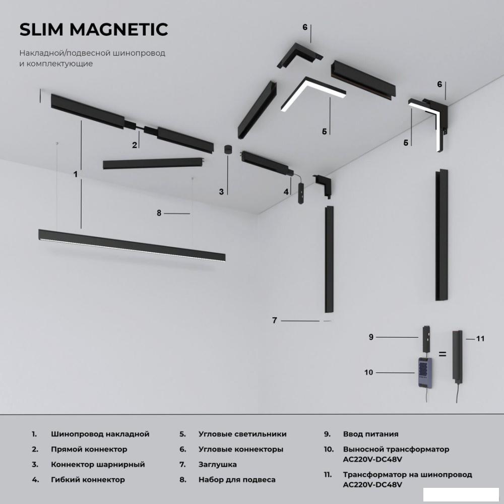 Коннектор питания шинопровода Elektrostandard Slim Magnetic гибкий 85099/00 a057214 (черный)