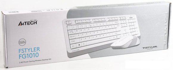 Офисный набор A4Tech Fstyler FG1010 (белый/серый)