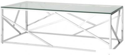 Журнальный столик Stool Group Арт Деко 120x60 ECT-015 (прозрачное стекло/сталь серебристый)