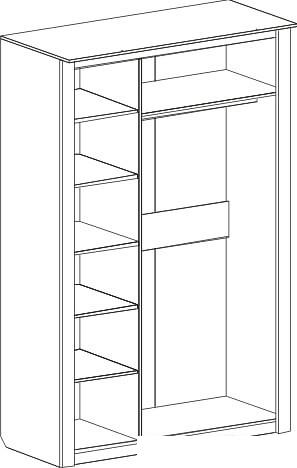 Шкаф распашной Мебельград Элана 143x64.5x218.5 (бодега белая)