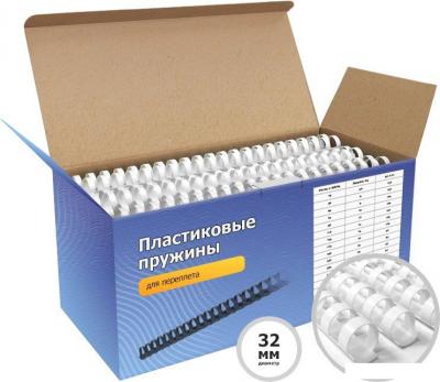 Пластиковая пружина для переплета Гелеос BCA4-32W 32 мм 50 шт (белый)
