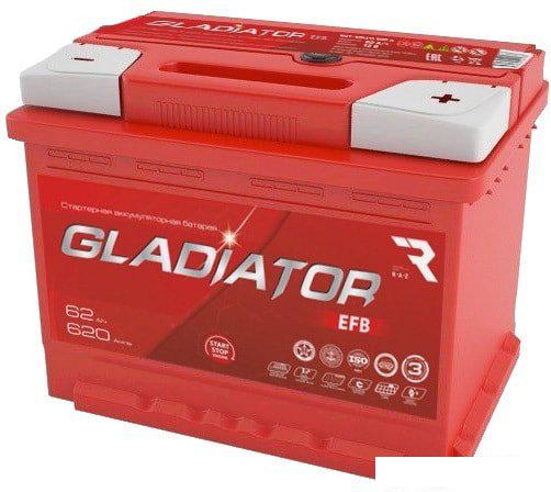 Автомобильный аккумулятор Gladiator EFB 62 R+ (62 А·ч)