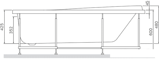 Ванна AM.PM W80A-170-070W-A 170x70 (с каркасом и экраном)