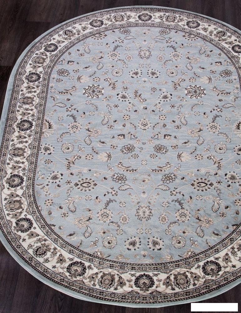 Ковер для жилой комнаты Merinos Valencia Deluxe d251-OVAL-L.BLUE-BROWN (1.5х3)