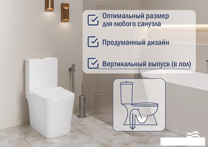 Унитаз напольный Lauter W09 S-TRAP с полипропиленовым сиденьем и микролифтом 21900003 (вертикальный выпуск)