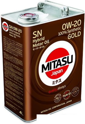 Моторное масло Mitasu Gold Hybrid SN 0W-20 4л