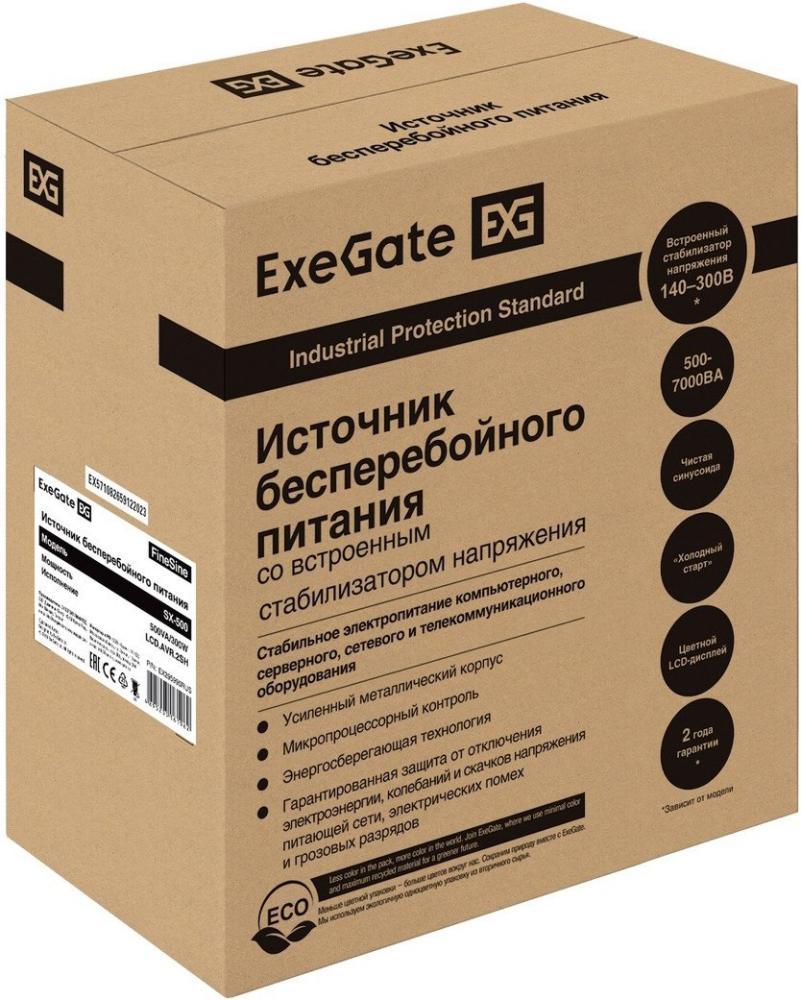 Источник бесперебойного питания ExeGate FineSine SX-500.LCD.AVR.2SH EX295995RUS