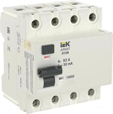 Автоматические выключатели IEK 4P 63А 30мА тип AC AR-R10N-4-063C030
