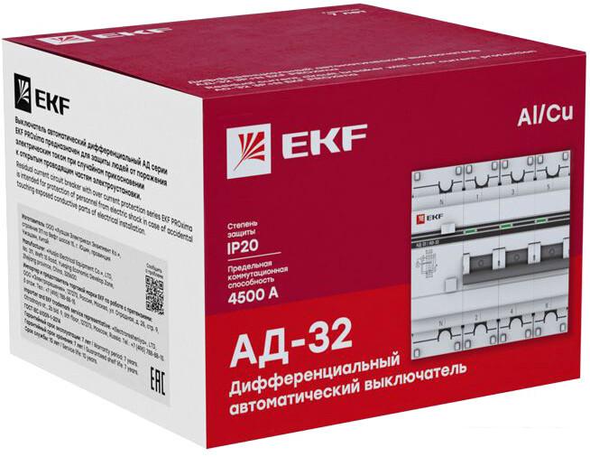 Дифференциальный автомат EKF PROxima АД-32 3P+N 50А30мА DA32-50-30-4P-pro
