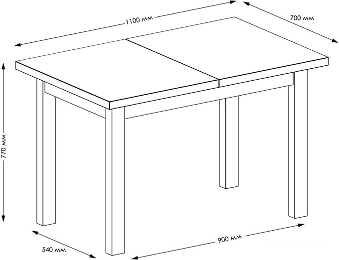 Кухонный стол Senira Кастусь 110-145x70 (венге/венге)