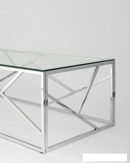 Журнальный столик Stool Group Арт Деко 120x60 ECT-015 (прозрачное стекло/сталь серебристый)