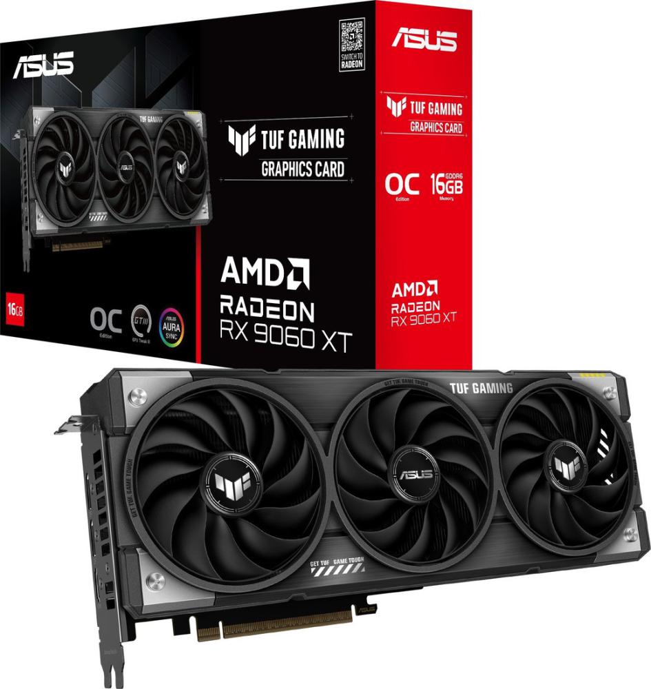 Видеокарта ASUS TUF Gaming Radeon RX 9060 XT OC Edition 16GB GDDR6 TUF-RX9060XT-O16G-GAMING
