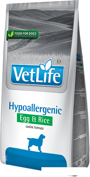 Сухой корм для собак Farmina Vet Life Hypoallergenic Egg&amp;Rice Dog (для снижения пищевой аллергии) 12 кг